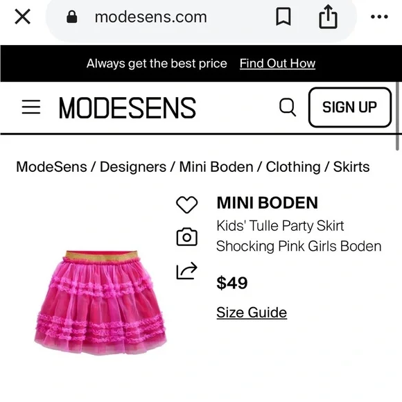 Mini Boden Pink Tulle Skirt with Yellow Waistband - Picture 2 of 4